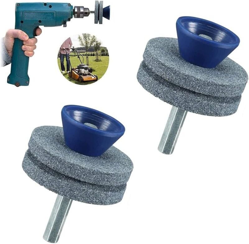 Linghhang - 2 Stück doppelschichtiger Rasenmäherklingenschärfer, verschleißfester Rasenmäherklingenschärfer, geeignet fü...