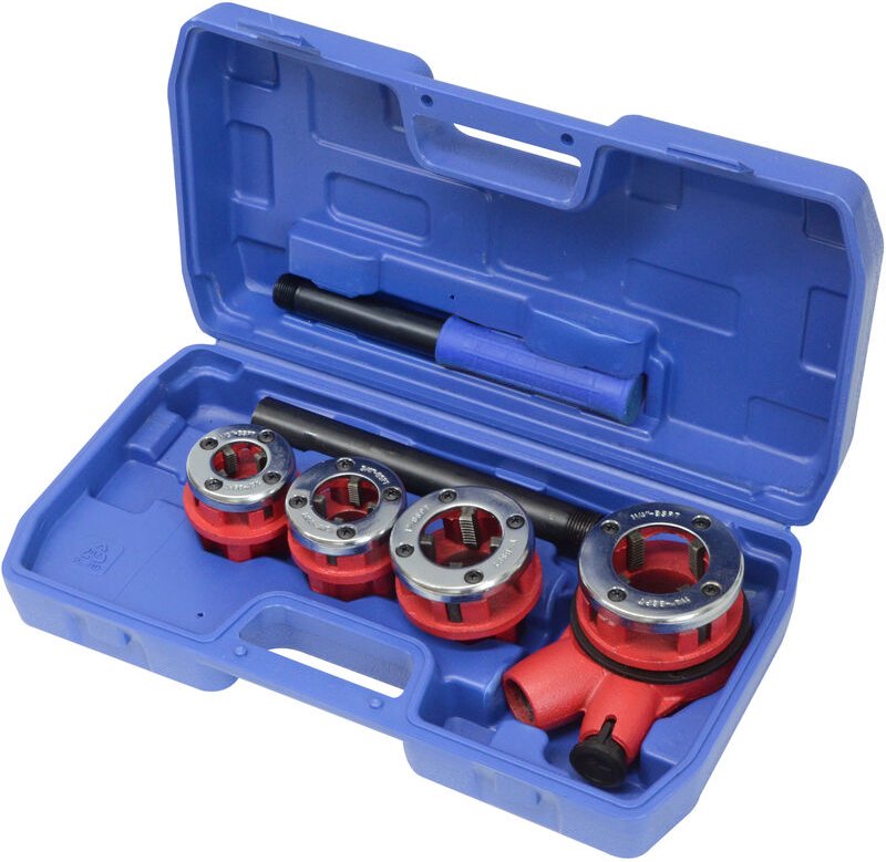 Trutzholm ® - 7tlg. Gewindeschneidkluppensatz Rohrgewindeschneidsatz Schneidkluppe 1/2, 3/4, 1 u. 1 1/4 Zoll