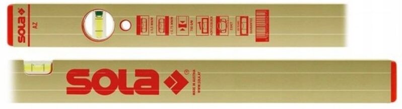 Azb Wasserwaage 800 mm Libelle Waagrecht- und Senkrecht Alu goldeloxiert - Sola