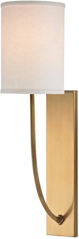 Colton 1 Wandleuchte Messing, Leinen