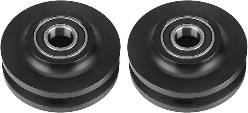 2 Stück Schiebe-Scheunentor-Rad, U-Nut-Führungsrolle, Schrank-Hardware, Rollenlager für Schrankfenster, Schwarz - Shinin...