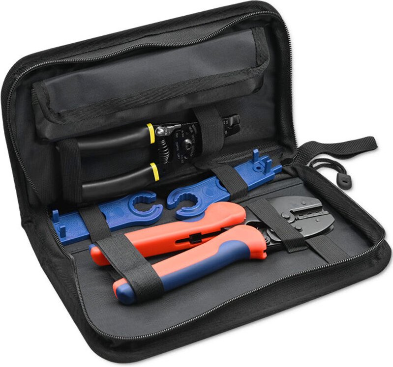 Qoltec MC4-Stecker-kompatibles Solar-Werkzeugset Crimpzange + Abisolierzange