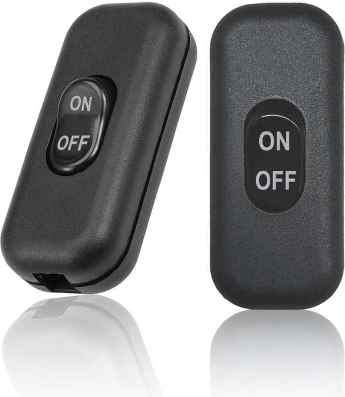 2er-Pack Nachttischlampenschalter, schwarzer Schalter, 6 a 250 v Doppelpolschalter, Mini-Wippschalter für Kleingeräte, N...