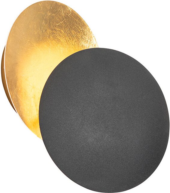 Smarte Wandleuchte Schwarz mit Gold inkl. Wifi G9 - Sunrise