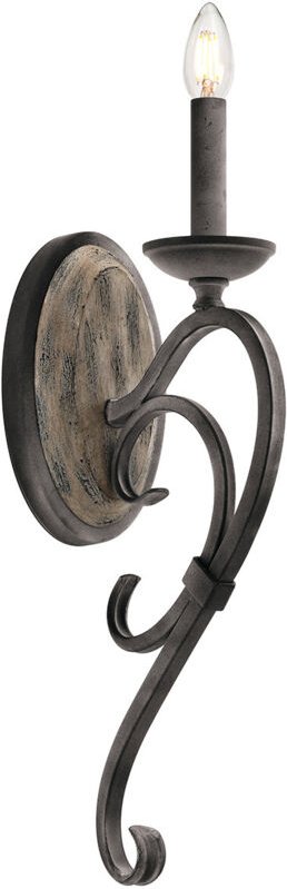 Taulbee - 1 Licht Innenkerze Wandleuchte Zink, E14 - Elstead