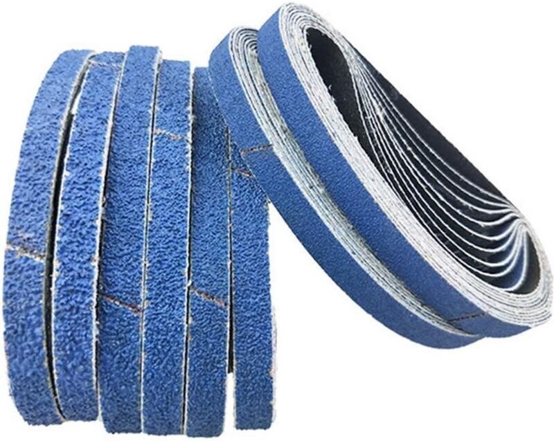 Zirkonkorund-Schleifbänder, 457 × 13 mm, Körnung 10 x 40/60/80/120, zum Schleifen von Metall und Holz sowie zum Entferne...