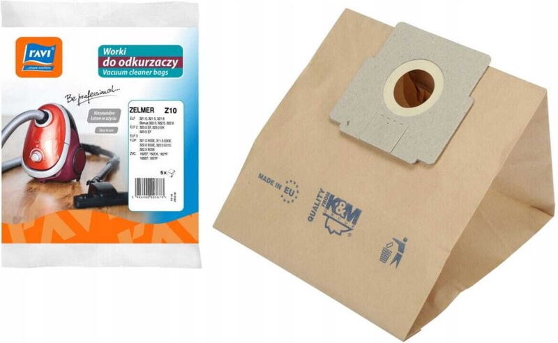 Z10 Staubsaugerbeutel, 5 Stück, strapazierfähiges Papier