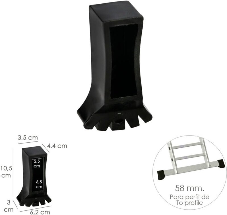 Oryx - Leiterwangenende 2 und 3 Abschnitte/Multipositionsleiter mit 58 mm Profil. Version 2019