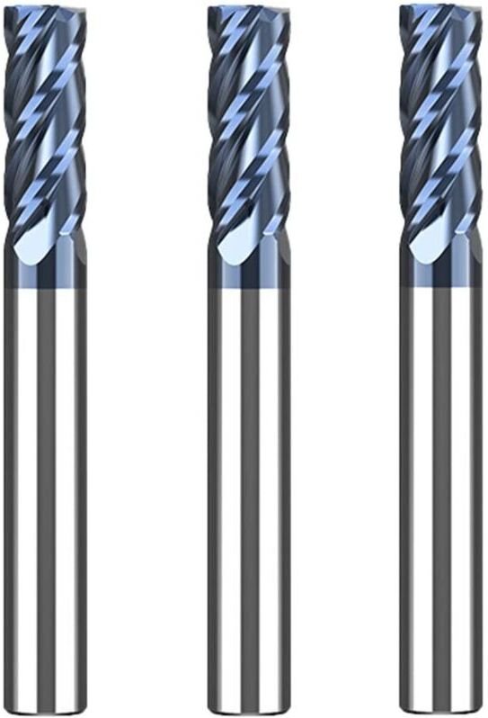 3-teiliger 6-mm-Hartmetall-Schaftfräser-Satz, 4 Schneiden, CNC-Fräser, AlTiN Schwarz VHM für Metall, Holz, Acryl und Kun...