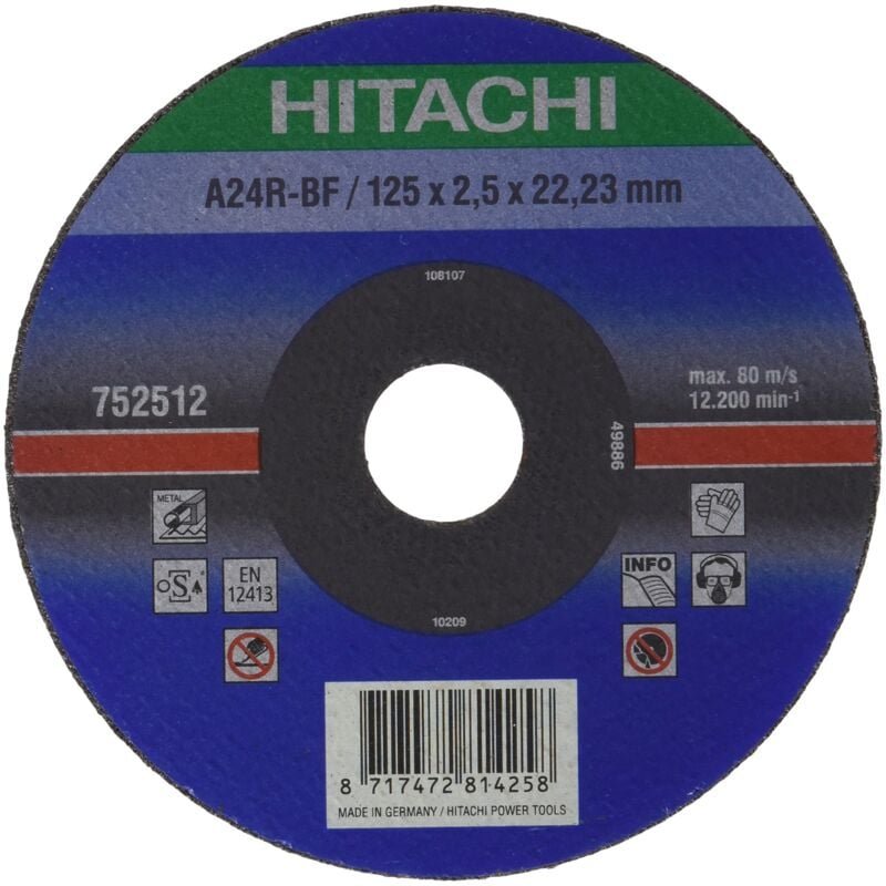 Thumbnail - 752512 - Trennscheibe , 125 x 2,5 x 22,2 mm, Metall - Hikoki