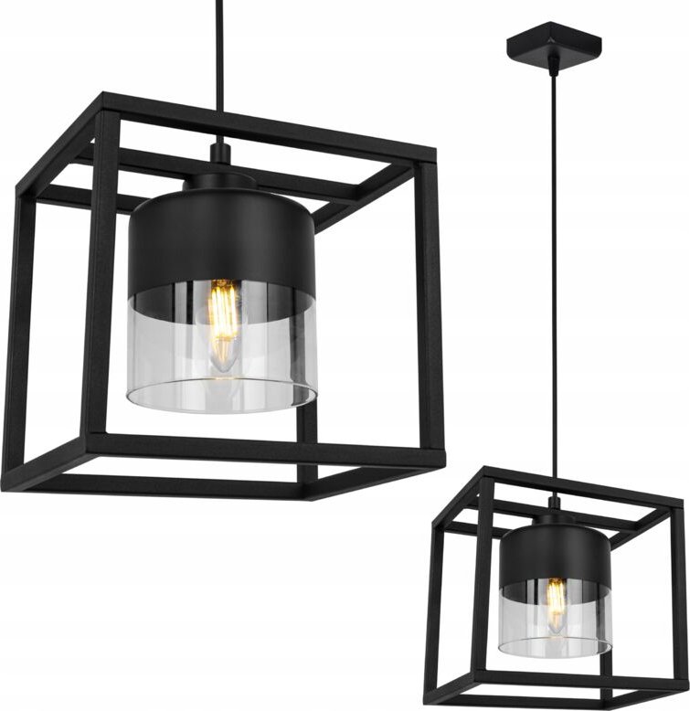 Loft-Hängelampe, Moderner Käfig, Glasschirm