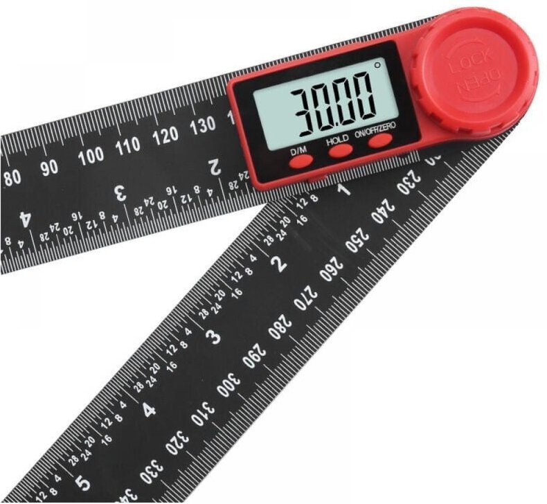Thumbnail - 300 mm digitales Winkelmesser-Lineal, 2-in-1 digitaler Winkelmesser mit LCD-Display und Sperrfunktion für Holzbearbeitun...