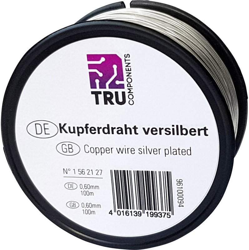 Thumbnail - Tru Components - Kupferdraht Außen-Durchmesser (ohne Isolierlack): 1.20 mm 10 m