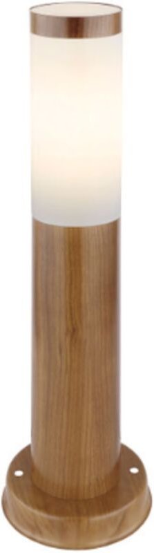 Sockelleuchte boston aus Edelstahl in Holzoptik, Höhe 45cm