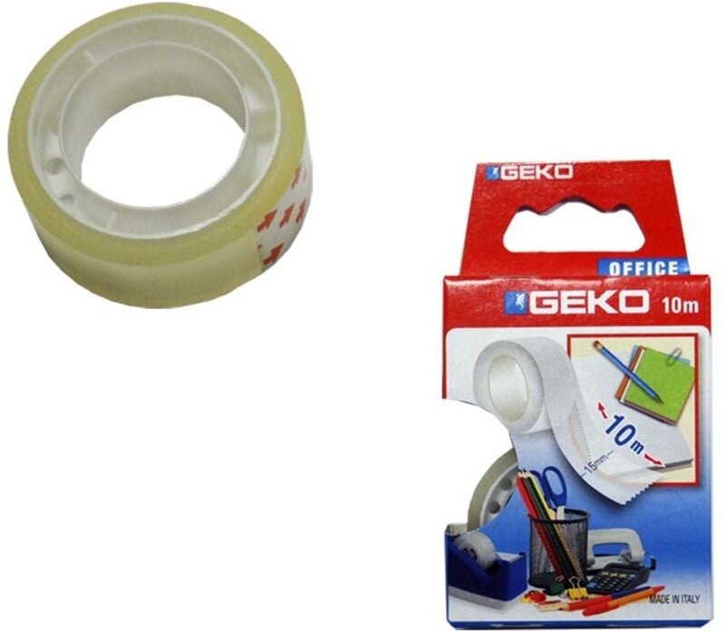 Packung mit 5 Rollen transparentem Klebeband (15 mm x 10 m) + 1 EDM-Abroller