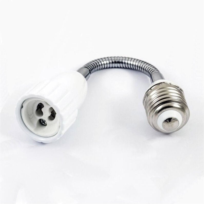 Trade Shop - E27-auf-GU10-Glühbirnen-Konverteradapter mit 20 cm flexibler Verlängerung -