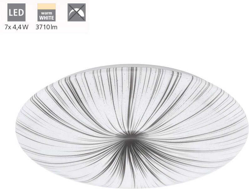 Eglo - led Deckenleuchte Nieves weiß schwarz ø 51 cm Deckenlampen & Kronleuchter