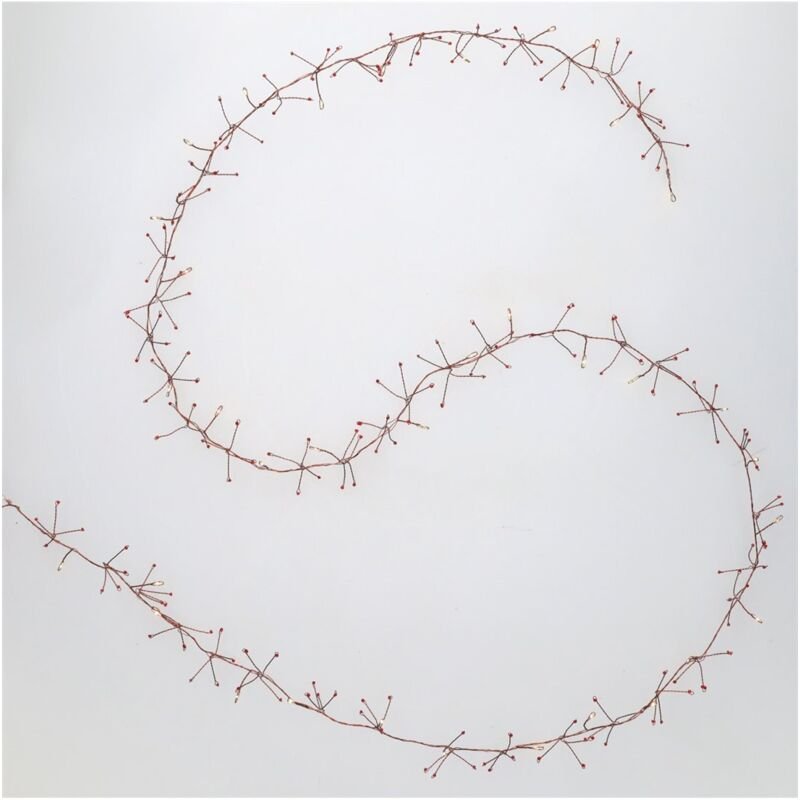 GSC - LED-Girlande aus roten Mini-Perlen, 1,8 m, warmes Licht