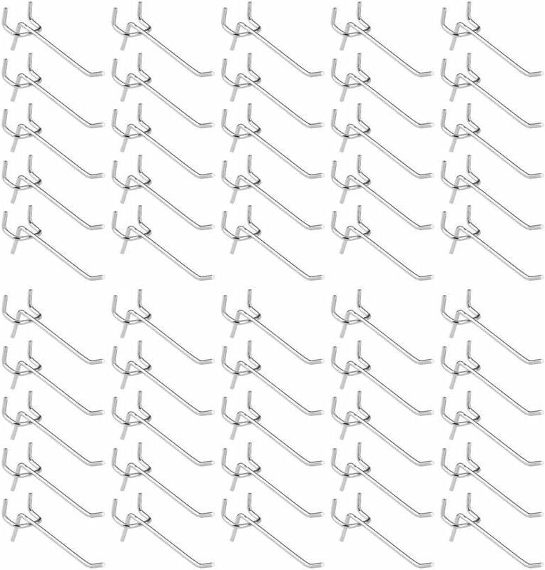 50 Stück Pegboard-Haken, Wandregal-Haken für Pegboard-Display, Garagen-Shop-Werkzeug-Aufbewahrungs-Aufhänger, Wandregal-...