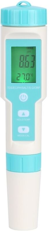 Multifunktionales Wasserqualitätsmessgerät im Taschenformat: pH-Wert, TDS, EC, ORP, Salzgehalt – ABS Digital IP67 für Aq...