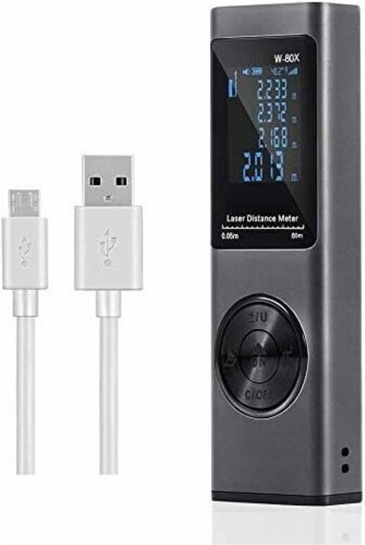 Fitags - 80 m Laser-Entfernungsmesser, über usb wiederaufladbarer digitaler Laser-Entfernungsmesser, LCD-Hintergrundbele...