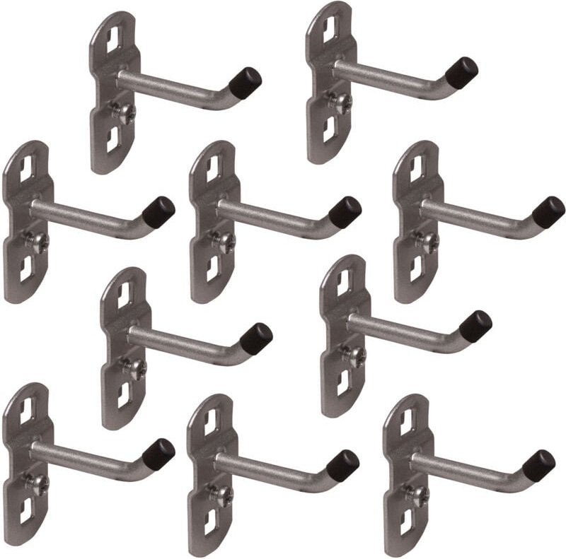 ADB - Werkzeughalter 10 Stk 25mm Hackenende schräg Lochwand Haken für Werkzeugwand