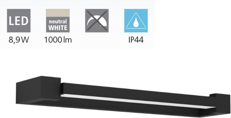 Thumbnail - Led Badezimmer Lampe Gemiliana schwarz weiß 45 x 4 x 10 cm Deckenlampen & Kronleuchter - Eglo