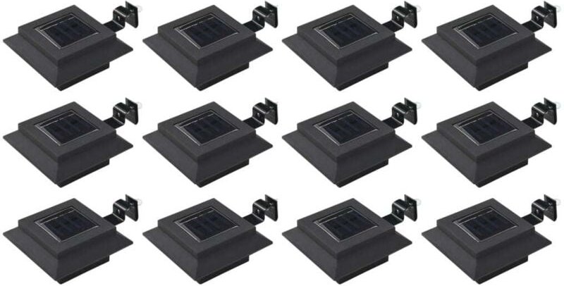 Solar-Außenleuchten 12 Stk. led Rechteckig 12 cm Schwarz Vidaxl