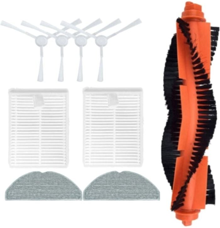 9PCS Ersatz Ersatzteile für Roboter Vakuum E10 E12 B112 Zubehör Wichtigsten Seite Pinsel Filter Mopp Tuch