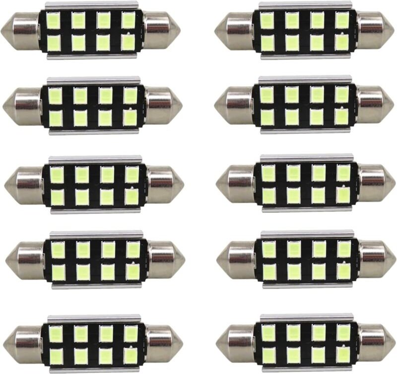 Thumbnail - Ersandy - Soffitten-LED-Leuchtmittel, 31 mm, 2835 smd, superhell, weiß, eisblau, Ersatz für Auto-LED-Lichtkuppel, Karten...