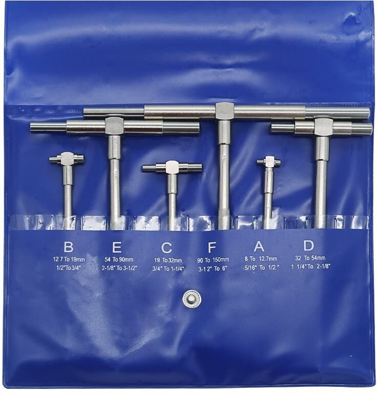 Fitags - Teleskop-Messgerät-Set, Innenmikrometer, Innenmessgerät - 6-tlg., verstellbares Teleskop-Messgerät mit Innendur...