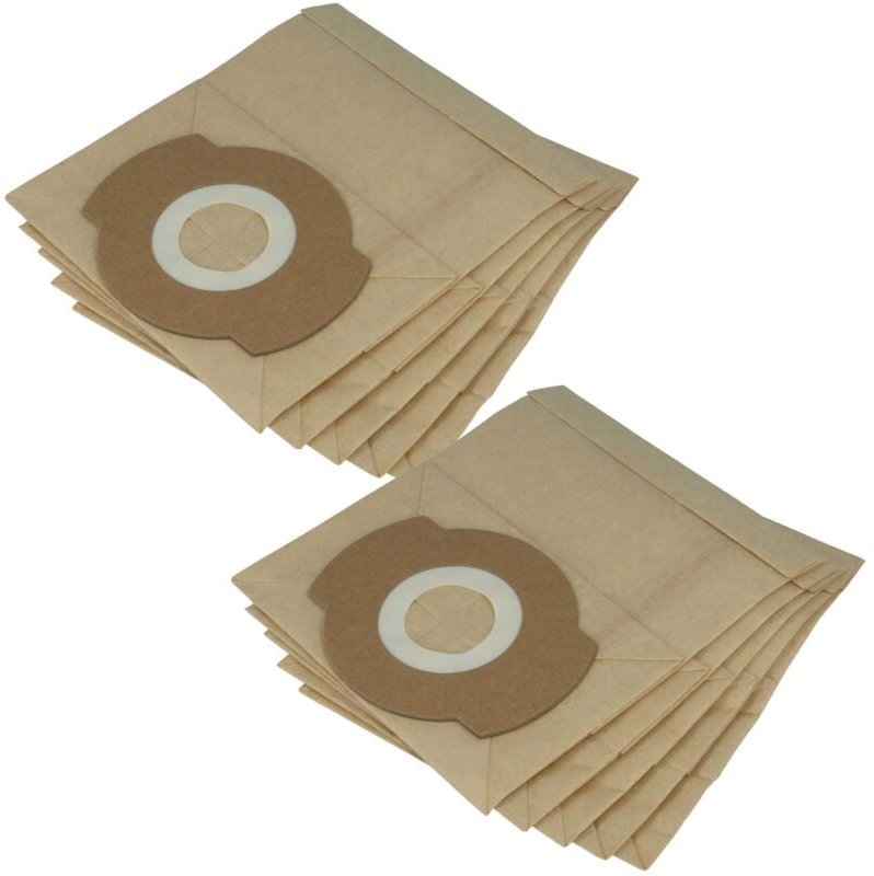 vhbw 10x Staubsaugerbeutel Ersatz für Bosch 2609256F34 für Staubsauger - Papier, 18.1cm x 15,2cm, braun