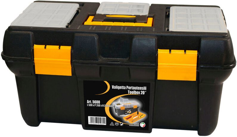 Dema - Werkzeugkasten Werkzeugbox 500x260x230 mit Sortimentsfächern Kunststoff