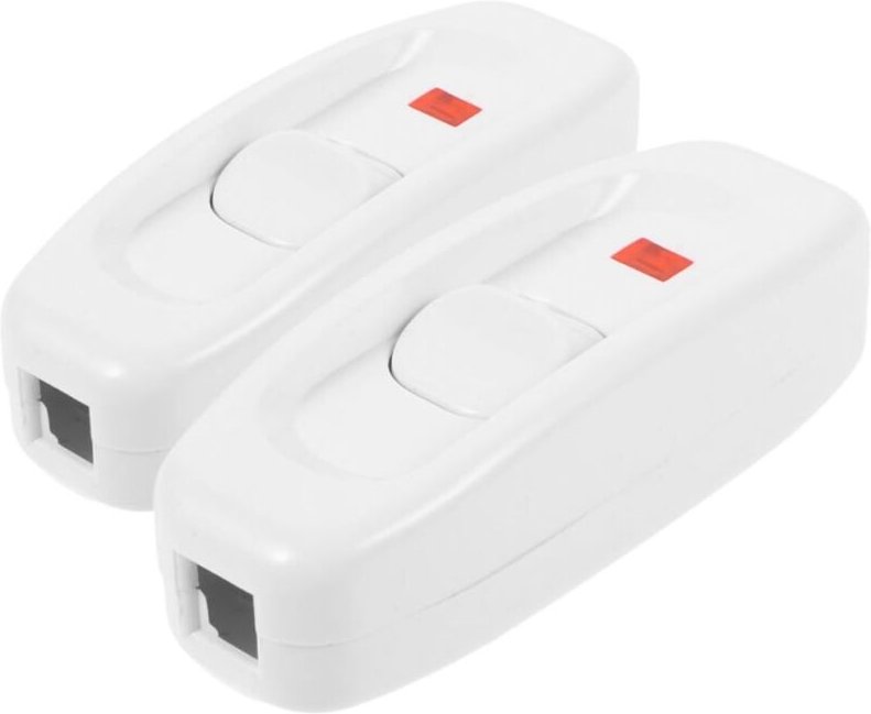 CCYKXA Dimmer für Nachttisch- und Wandleuchte, 2-teiliger Retro-Druckknopfschalter mit LED-Anzeige, 250 V 10 A Ein/Aus-S...