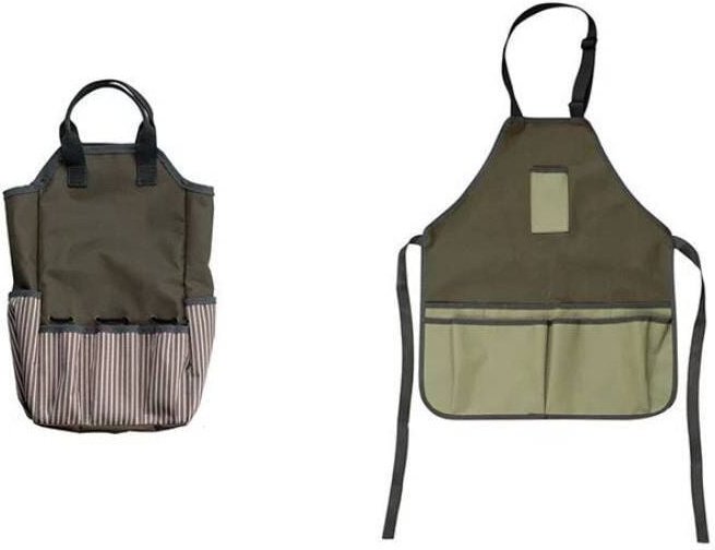 Thumbnail - Werkzeugtasche + Gartenschürze mit Taschen, Oxford-Gewebe, Mehrzweck-Arbeitsschürze mit verstellbaren Trägern und 7 Tasc...