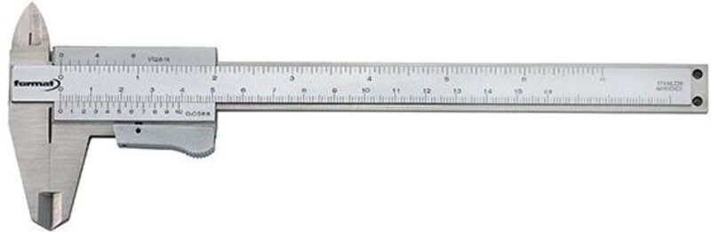 Taschenmessschieber parallaxfrei + Moment- Feststellung 150mm 1/50 1/1000 fortis