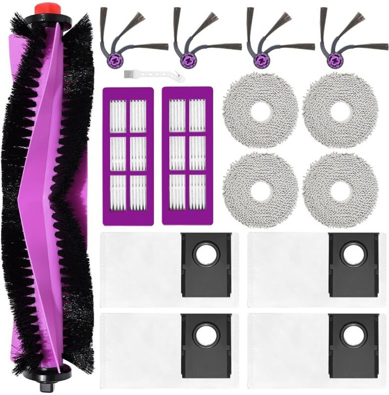 Ersatzteile für EUREKA J15 Max Ultra Staubsauger: 1 Hauptbürste, 4 Wischtücher, 2 Ersatzfilter, 4 Staubbeutel, 4 Seitenb...