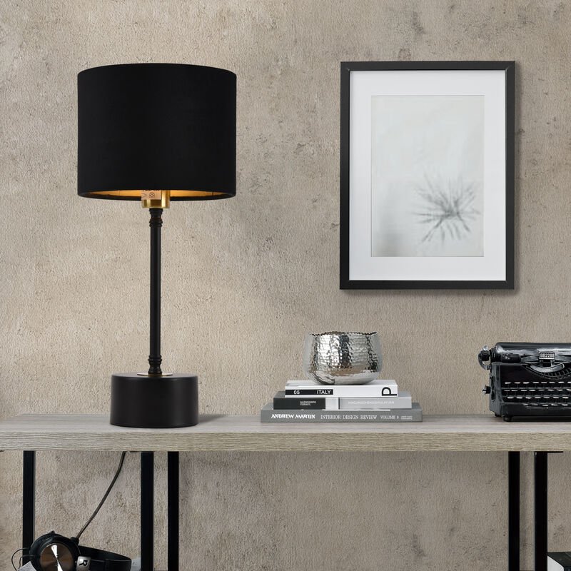 Tischleuchte Deventer Rosé Schwarz [ Lux.pro