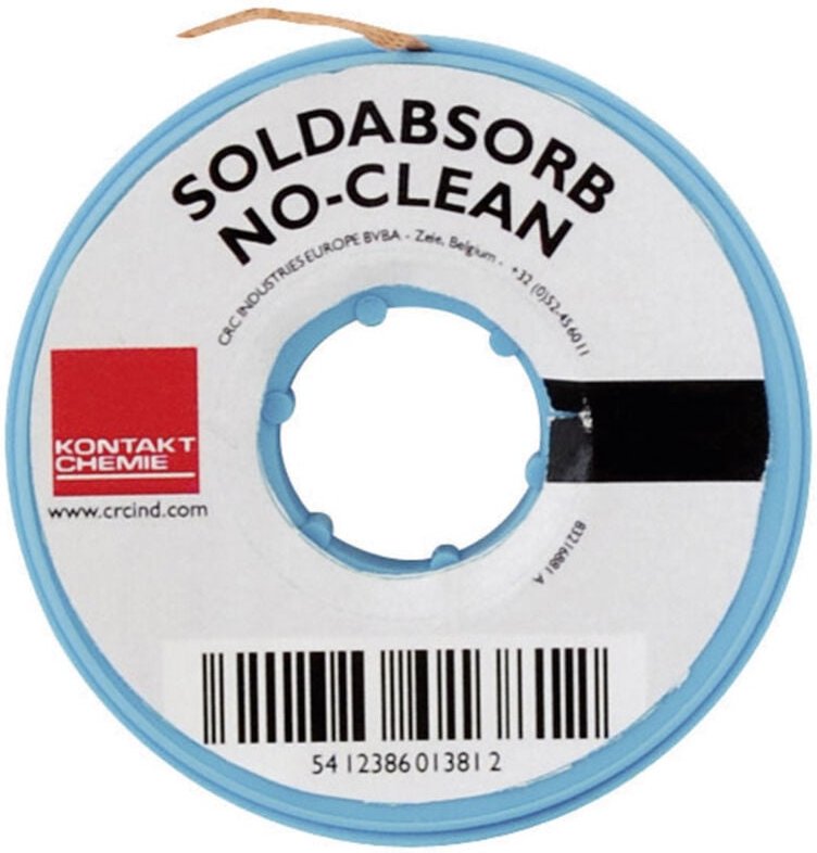 Soldabsorb Entlötlitze Länge 10 m Breite 1.5 mm Flussmittel getränkt - Kontakt Chemie