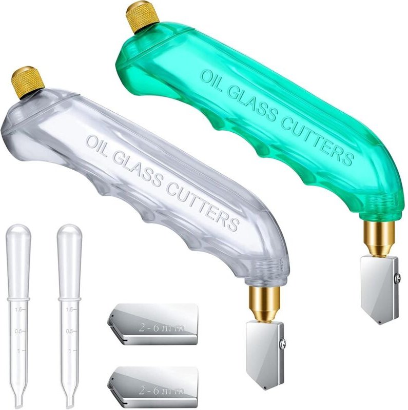 2-teiliger Pistolengriff, Ölzufuhr, Glasschneider, Zubehör für Buntglas, Schneidwerkzeuge, 2-6 mm austauschbare Schneidk...