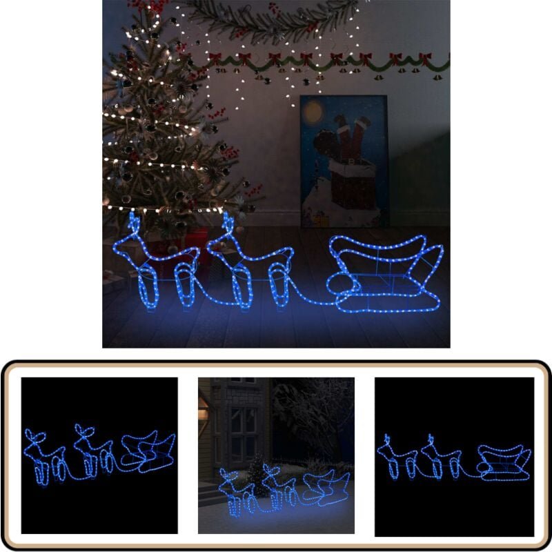 Weihnachtsdekoration Rentiere und Schlitten Outdoor 576 LEDs - Weihnachtliche Beleuchtung - Lichterkettendeko - Outdoor ...