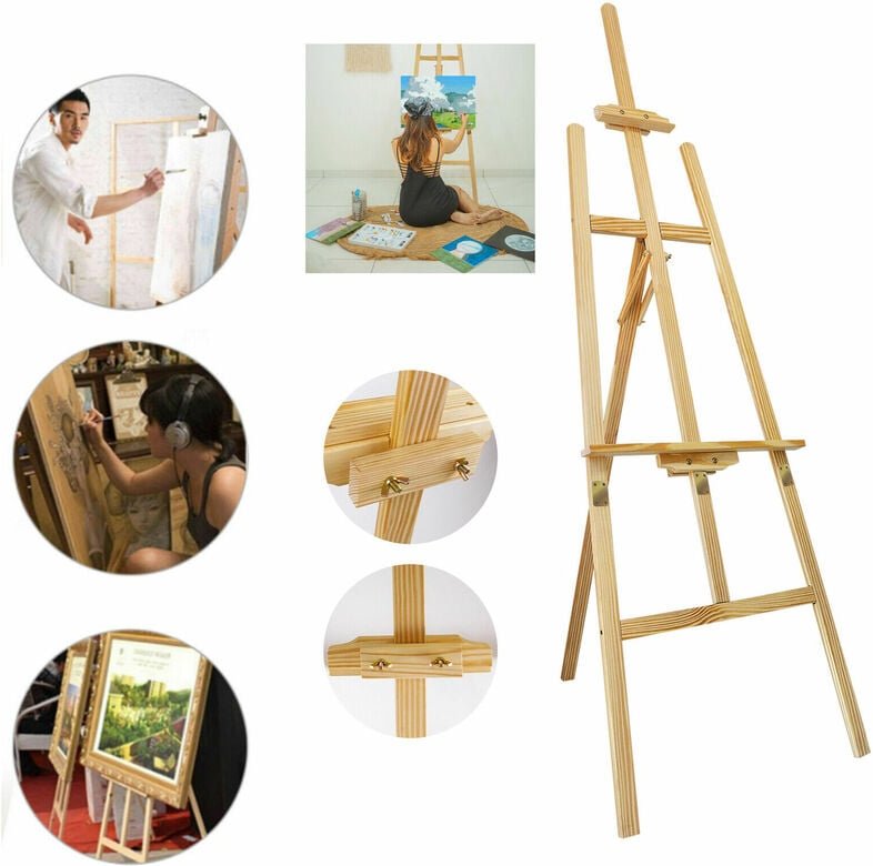 Studio-/Atelierstaffelei, Profi, Holz, Keilrahmen bis 69inch 175cm Staffelei