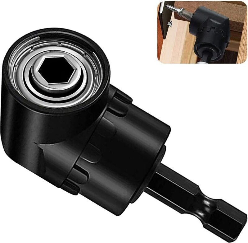 Visseuse d'angle,Perceuse à angle droit,Porte-embout d'angle multifonctionnel 105° avec changement rapide 1/4" et porte-...