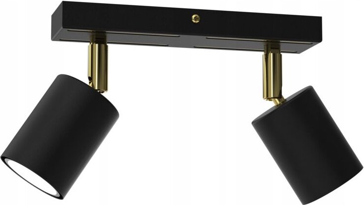 Deckenlampe Deckenlampe, verstellbarer Streifen, 2x GU10, Schwarz und Gold