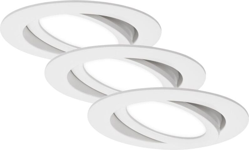 Briloner - led Einbauleuchten 3er Set schwenkbar IP23 7W weiß Kunststoff Ø10,6 cm