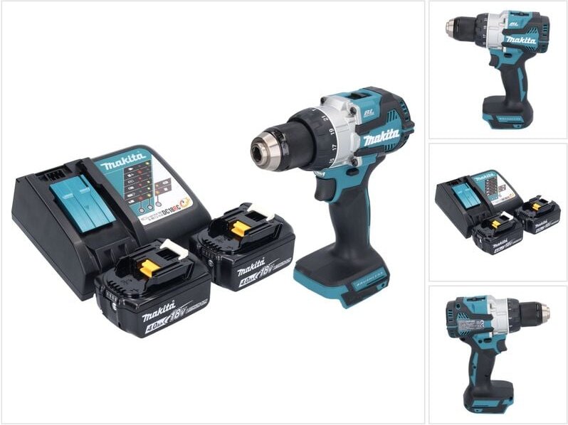 Dhp 489 rm Akku Schlagbohrschrauber 18 v 73 Nm Brushless + 2x Akku 4,0 Ah + Ladegerät - Makita