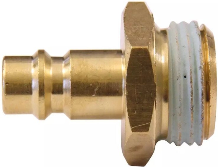 Euro Druckluft Stecknippel aus Messing mit Außengewinde 3/8'