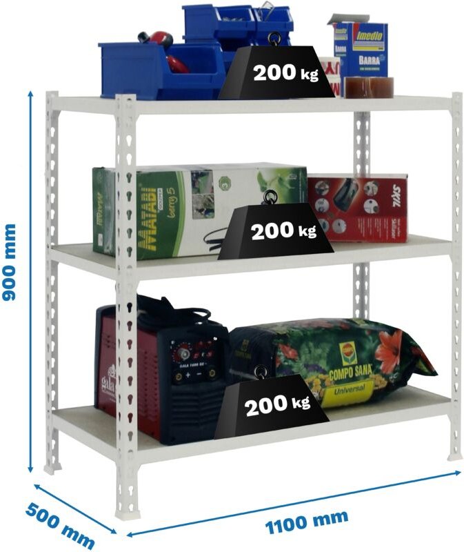 Simonrack MADERCLICK SUPERPLUS 3 Ebenen Weiß Holz