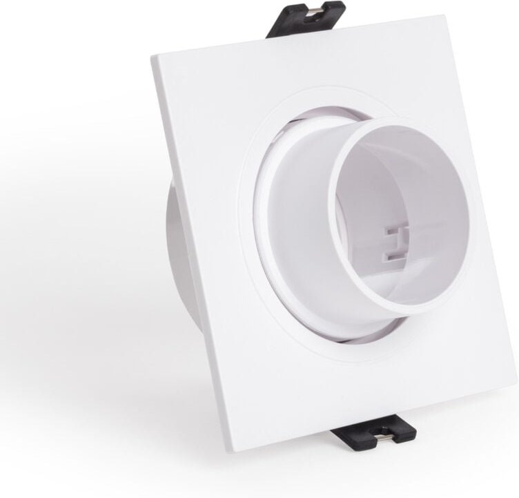 Efectoled - Downlight-Ring Quadratisch Schwenkbar mit niedrigem ugr für LED-Glühbirne GU10 / GU5.3 Schnitt Ø75 mm Suefix...