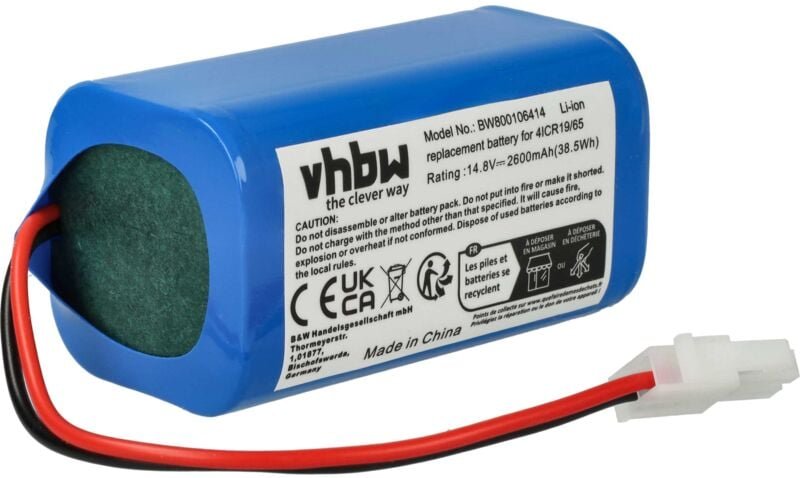 Akku kompatibel mit Dibea D960, GT200, GT9, V750, V780, V780s, V870 Staubsauger Home Cleaner Heimroboter (2600mAh, 14,8V...